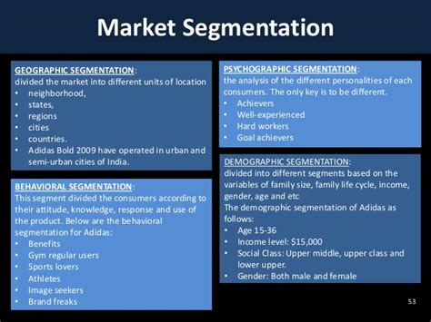 adidas segmentation chart.